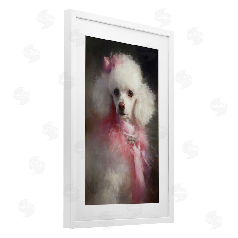 Tina LeCour Just A Girl Who Loves Pink White Framed Print Under Glass with Mat Wall Art