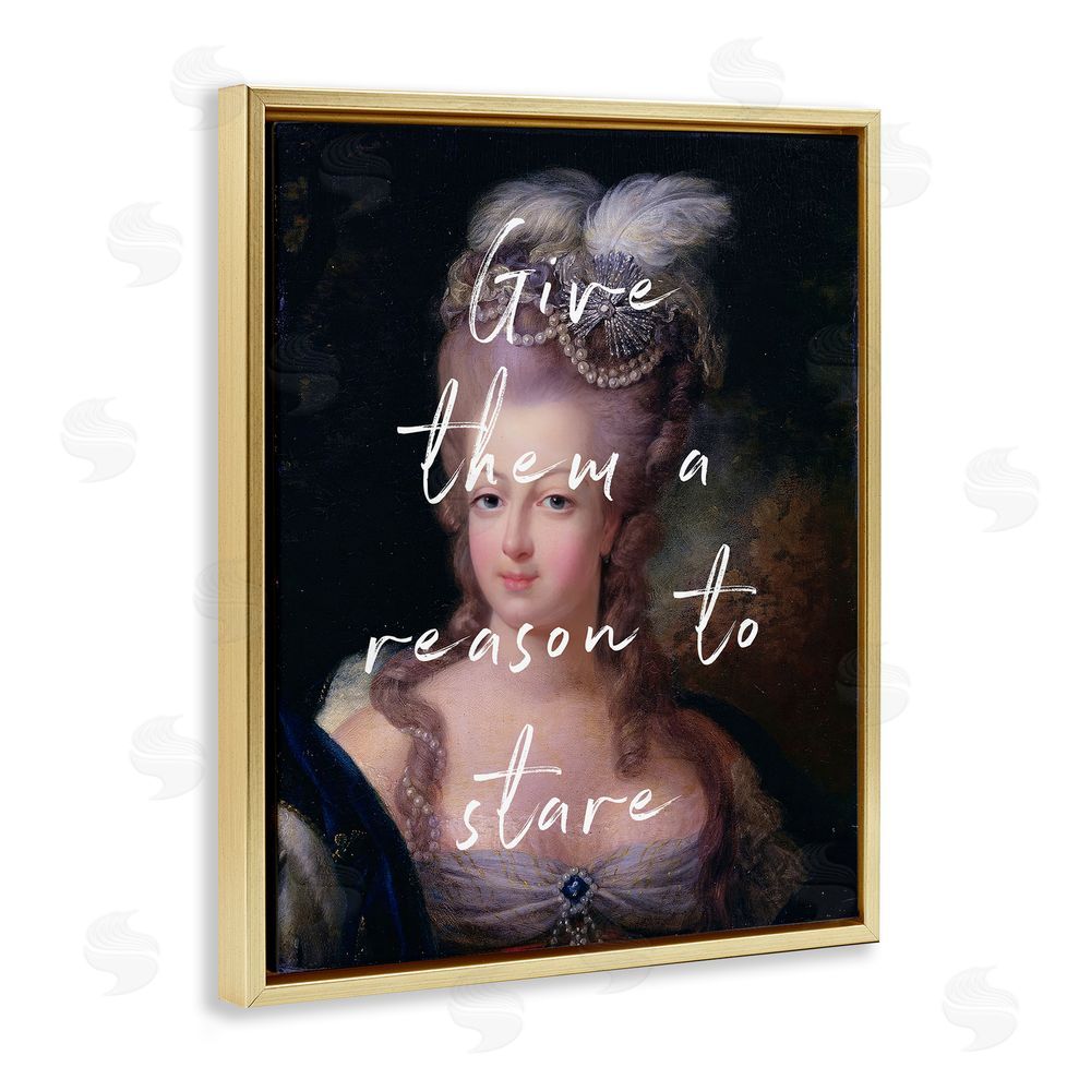 Tina LeCour Give Them A Reason To Stare Gold Floating Frame Canvas Wall Art Print