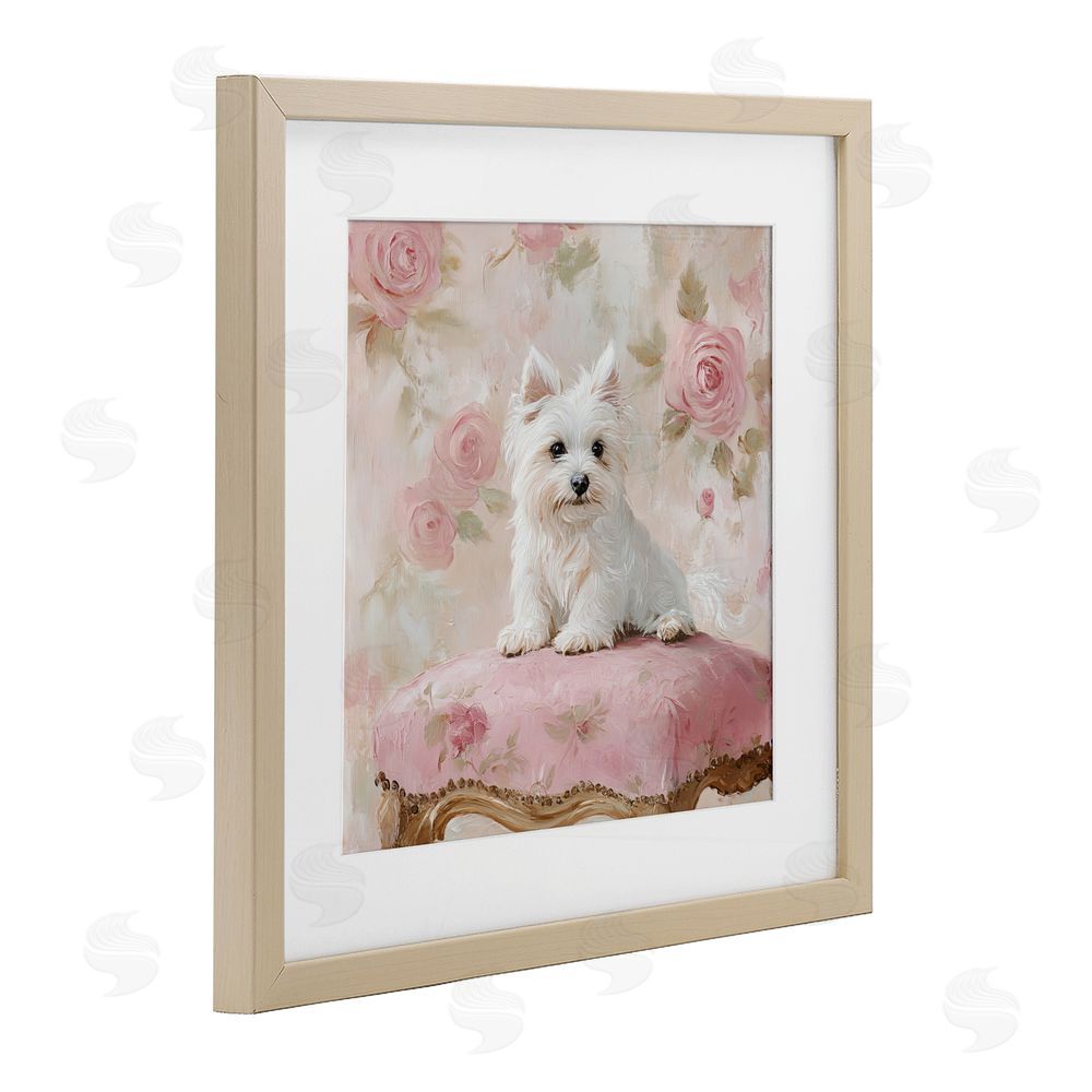 Tina LeCour Fancy Francesca Puppy Brown Framed Print Under Glass with Mat Wall Art
