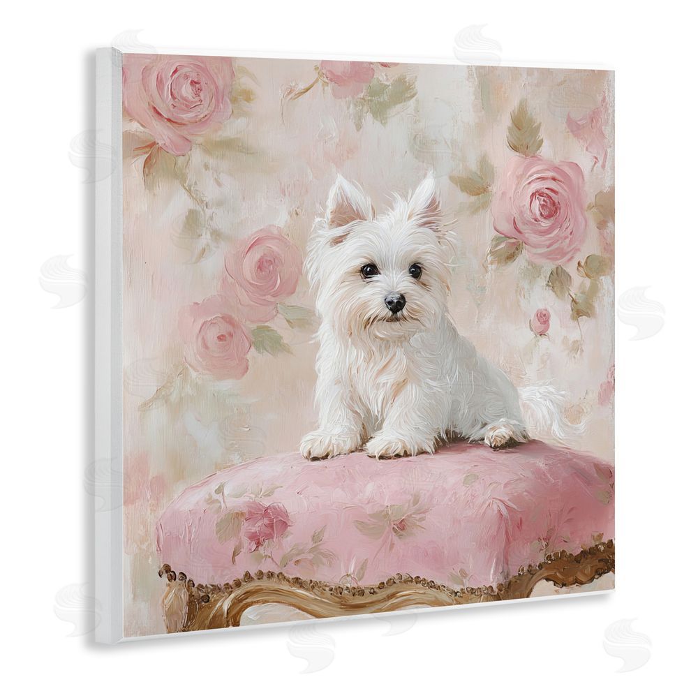 Tina LeCour Fancy Francesca Puppy Wooden Wall Plaque Art Print