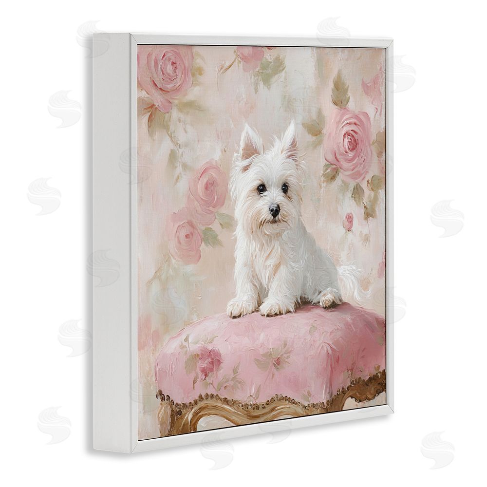 Tina LeCour Fancy Francesca Puppy White Framed Giclee Wall Art Print