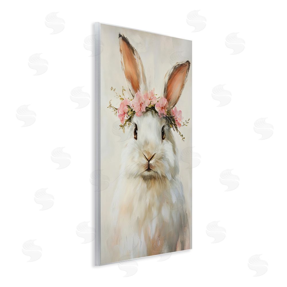 Tina LeCour Bunnykins with Pink Crown Wall Plaque Art Print