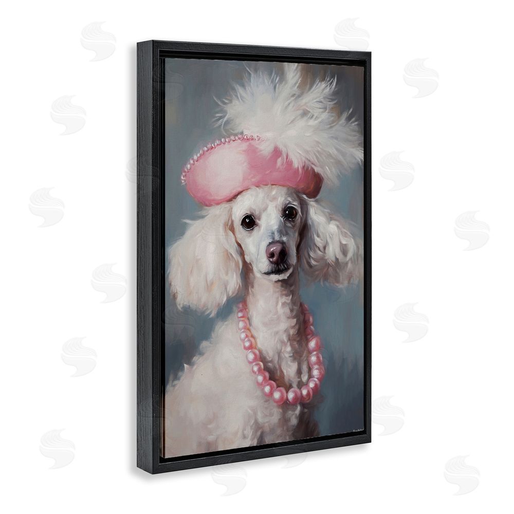 Tina LeCour Beautiful Collette Pup Black Floating Frame Canvas Wall Art Print