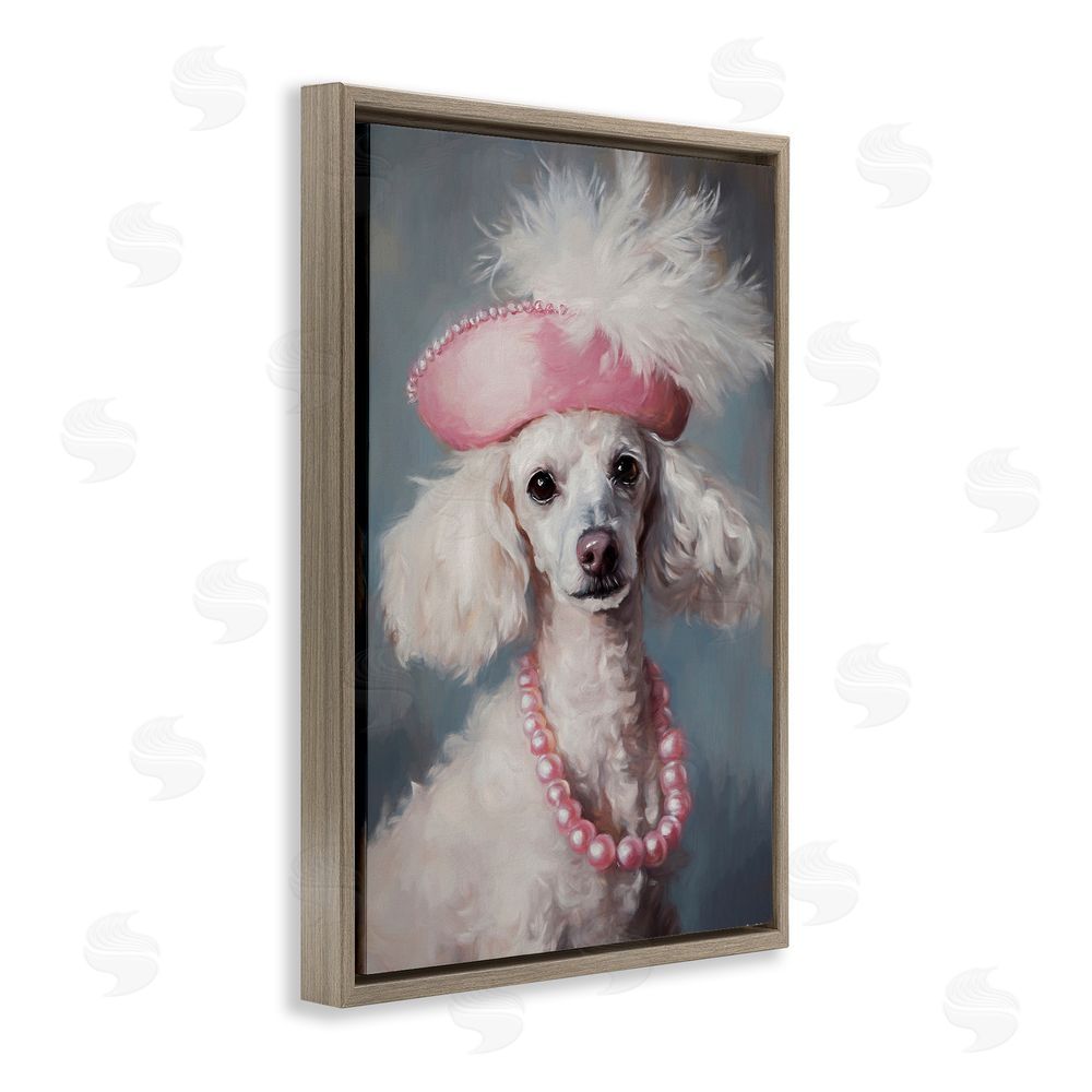 Tina LeCour Beautiful Collette Pup Brown Floating Frame Canvas Wall Art Print