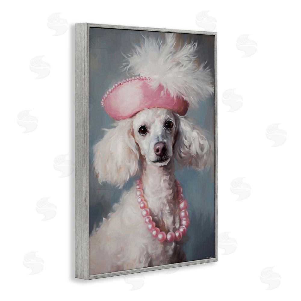 Tina LeCour Beautiful Collette Pup Gray Framed Giclee Wall Art Print