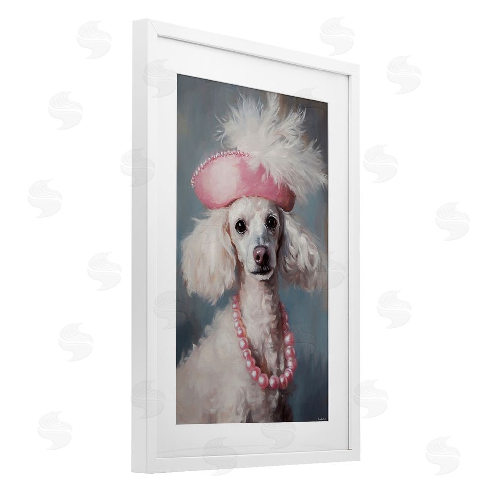 Tina LeCour Beautiful Collette Pup White Framed Print Under Glass Wall Art