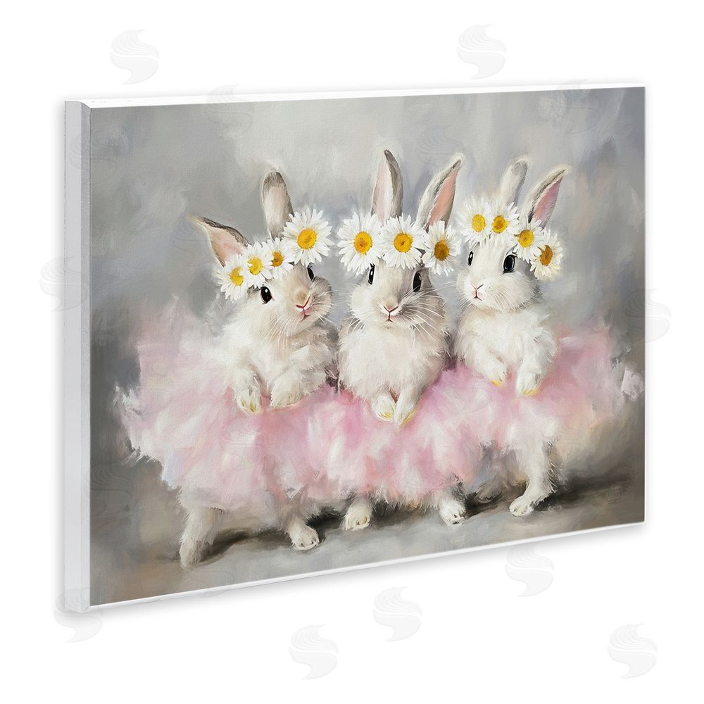 Tina LeCour Dancing Bunnies in Tutus Wall Plaque Art Print