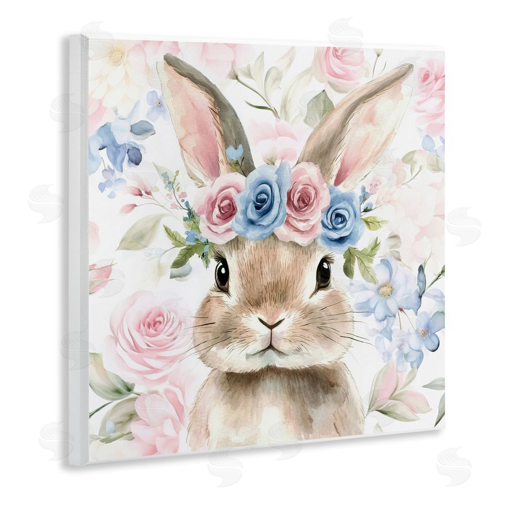 Tina LeCour Flower Power Bunny Wooden Wall Plaque Art Print