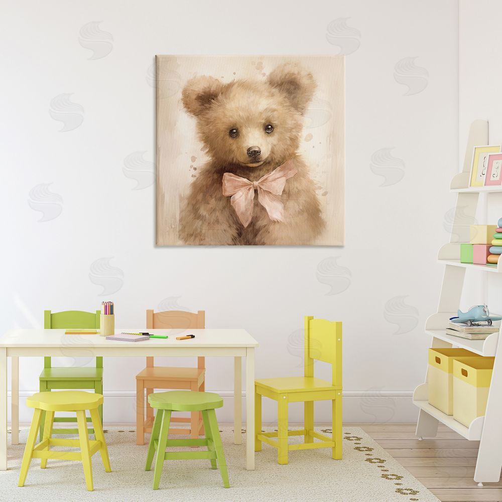 Tina LeCour Little Baby Bear Stretched Canvas Wall Art in Room