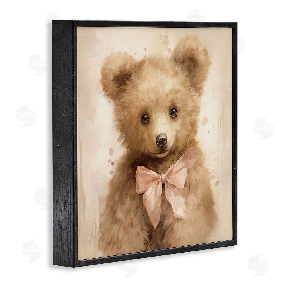 Tina LeCour Little Baby Bear Blacked Framed Giclee Wall Art Print