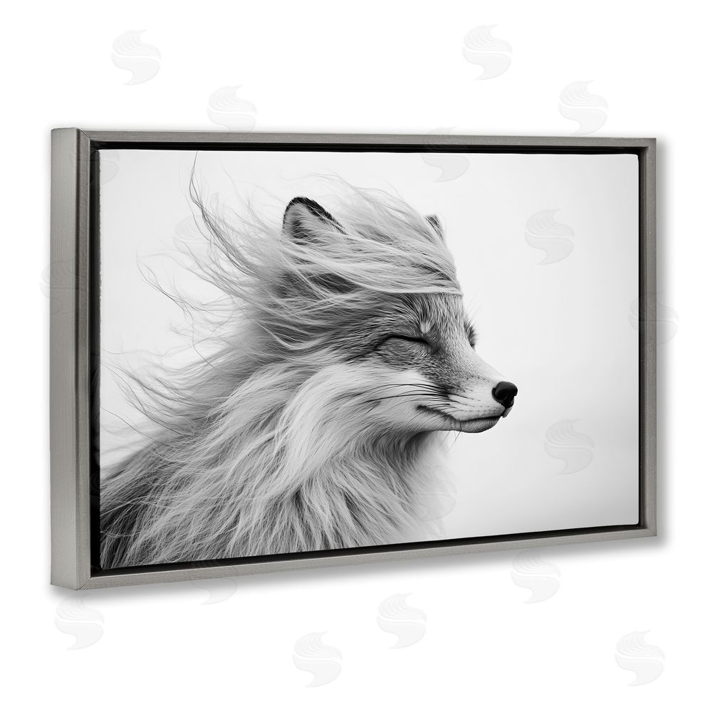 Tina LeCour Easy Breezy Fox Gray Floating Frame Canvas Wall Art