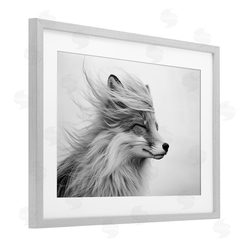 Tina LeCour Easy Breezy Fox Gray Framed Print Under Glass with Mat Wall Art