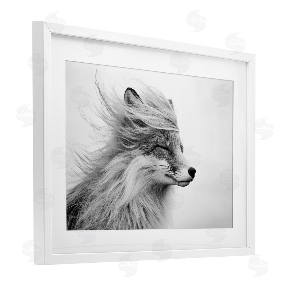 Tina LeCour Easy Breezy Fox White Framed Print Under Glass with Mat Wall Art