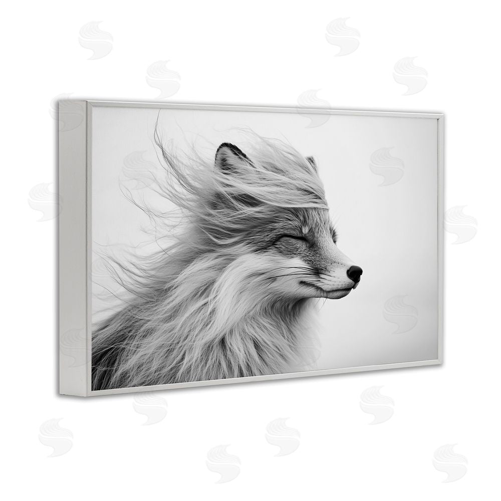 Tina LeCour Easy Breezy Fox White Framed Giclee Wall Art Print