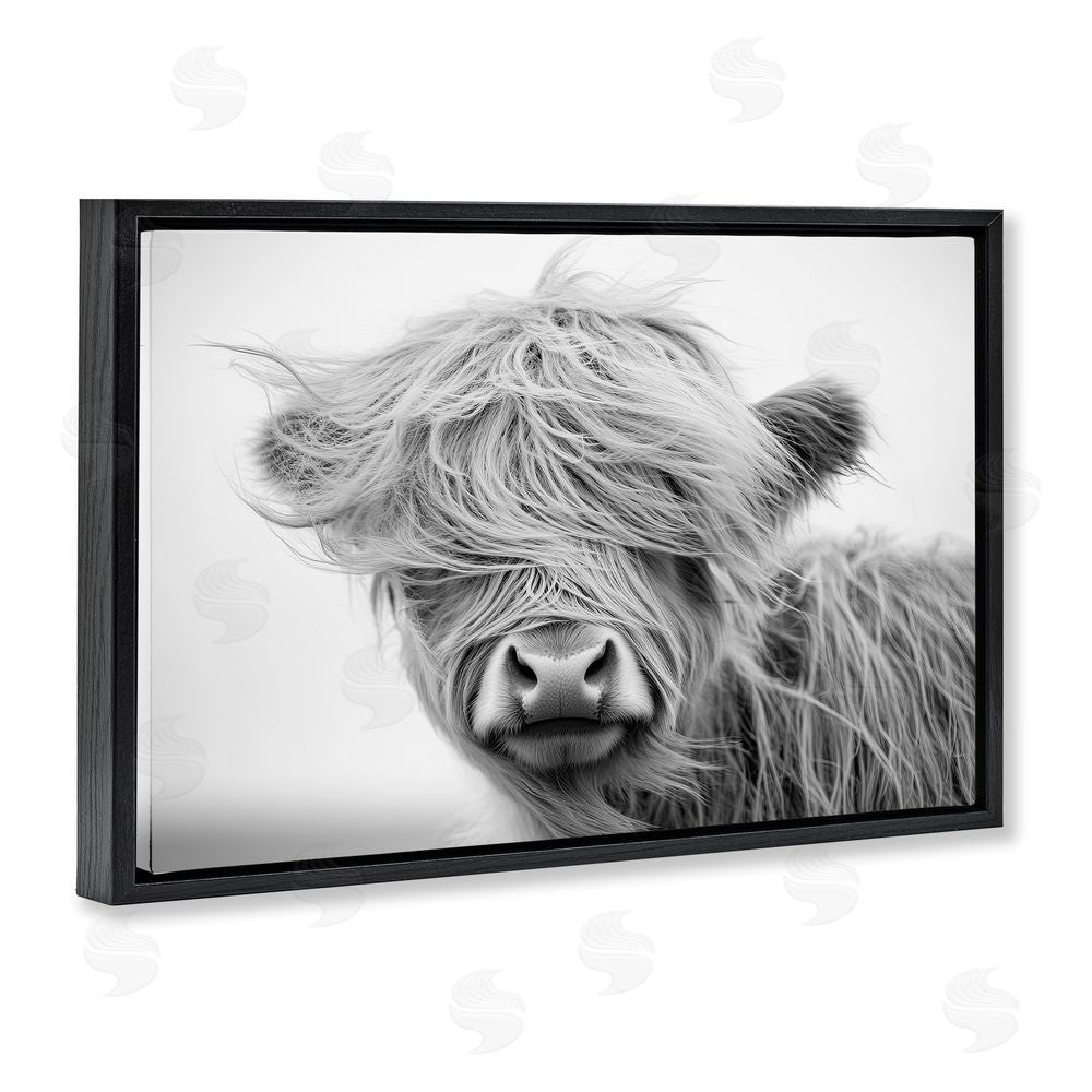 Tina LeCour Easy Breezy Cattle Black Floating Frame Canvas Wall Art
