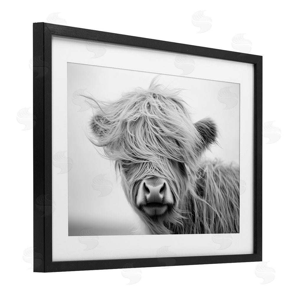 Tina LeCour Easy Breezy Cattle Black Framed Print Under Glass with Mat Wall Art