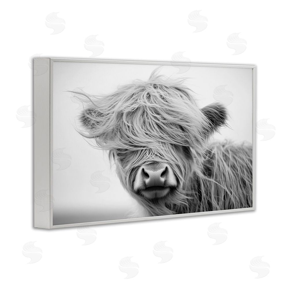 Tina LeCour Easy Breezy Cattle White Framed Giclee Wall Art Print