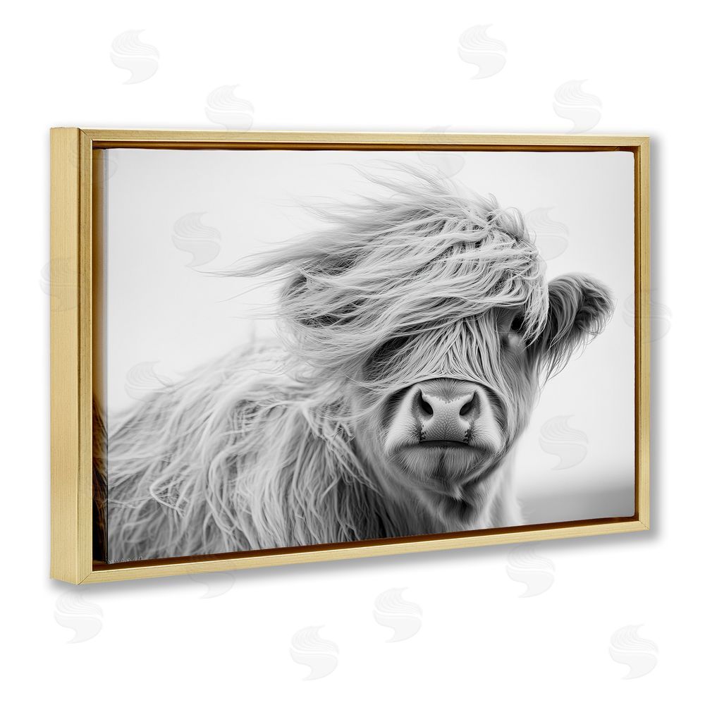 Tina LeCour Easy Breezy Highland Gold Floating Frame Canvas Wall Art