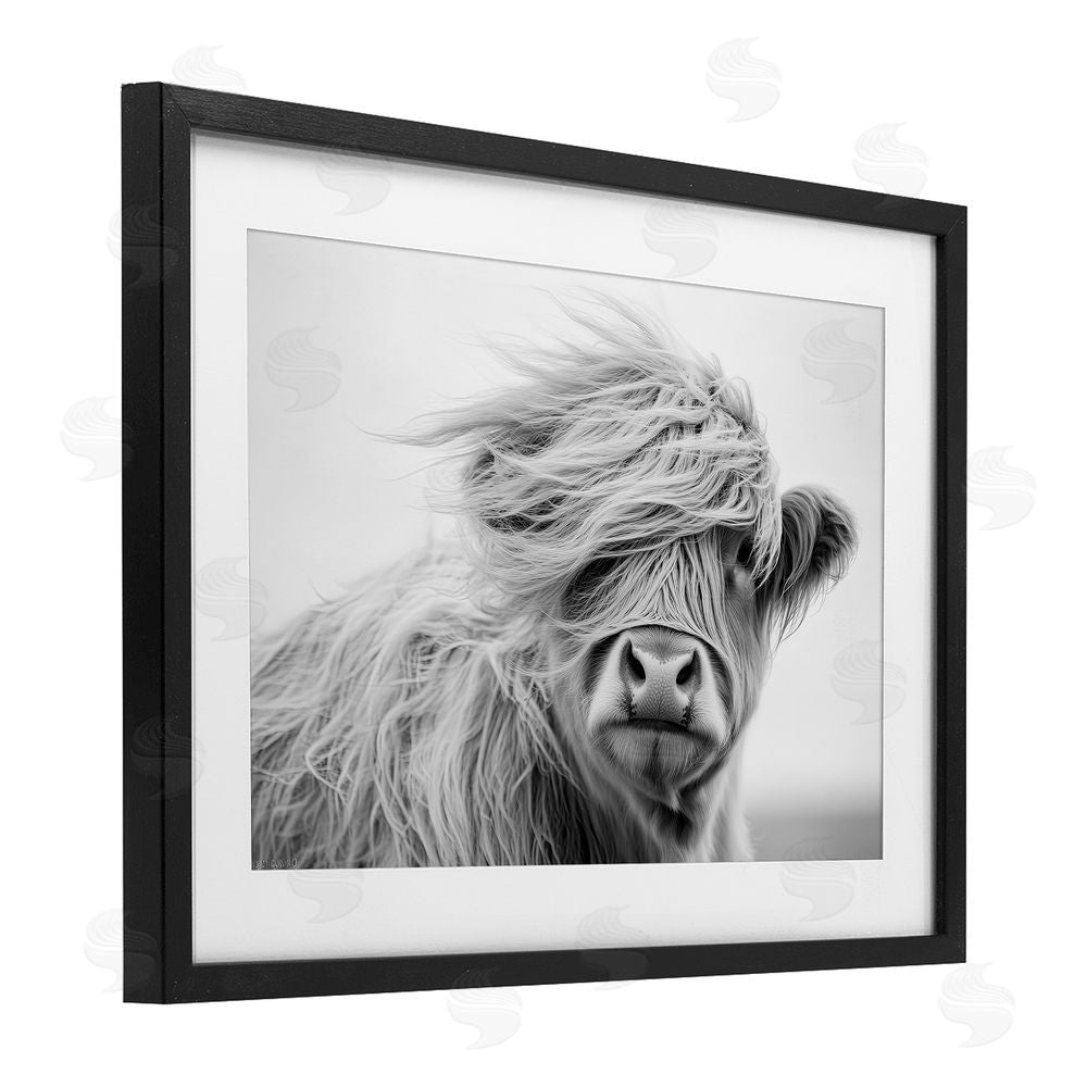 Tina LeCour Easy Breezy Highland Black Framed Print Under Glass with Mat Wall Art