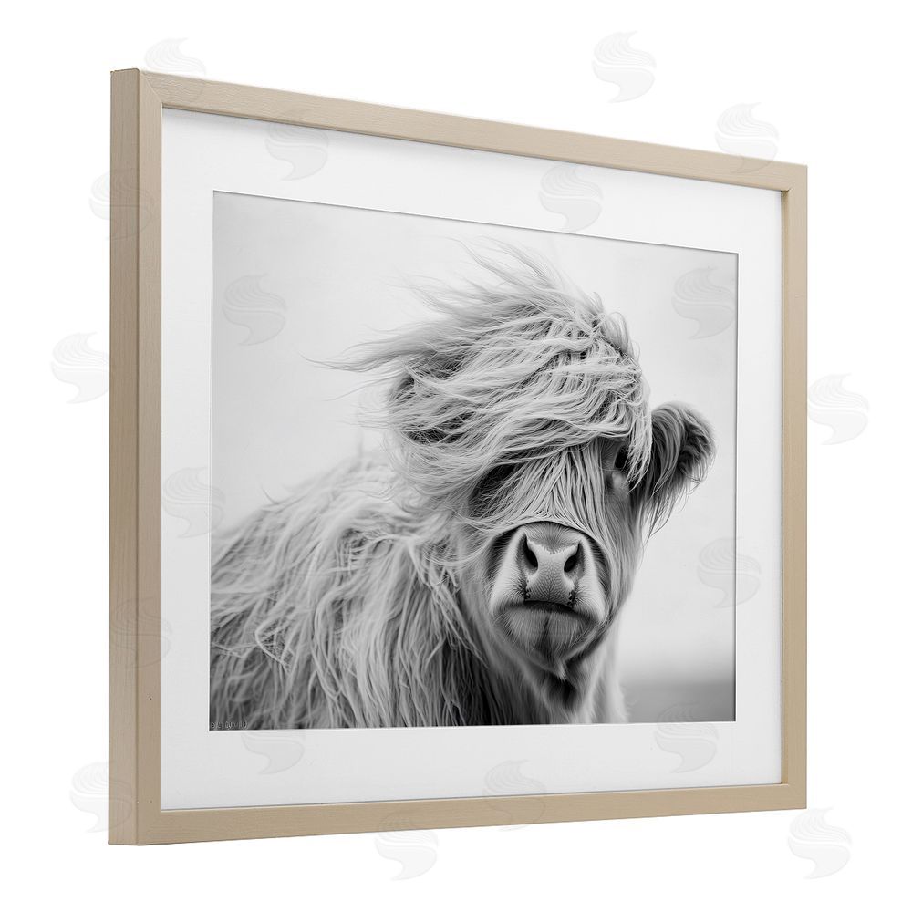 Tina LeCour Easy Breezy Highland Brown Framed Print Under Glass with Mat Wall Art