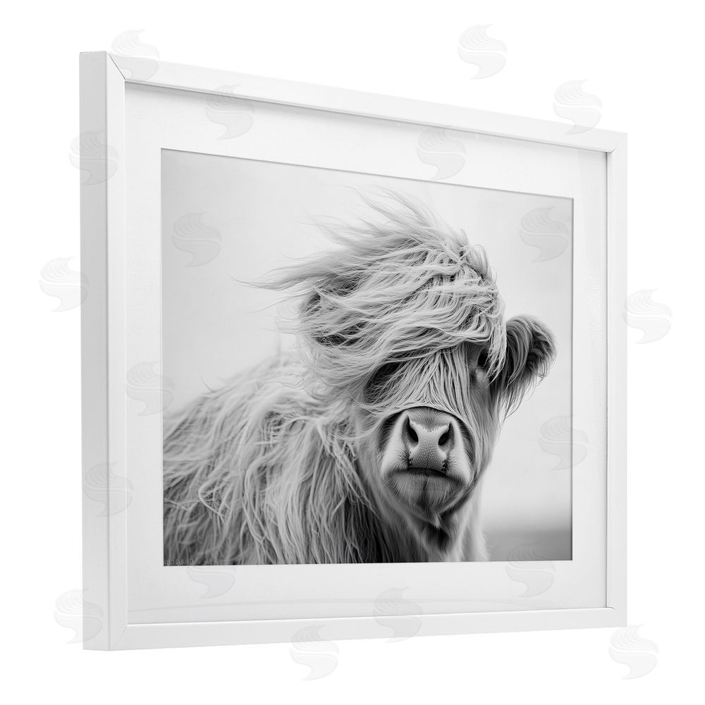 Tina LeCour Easy Breezy Highland White Framed Print Under Glass with Mat Wall Art