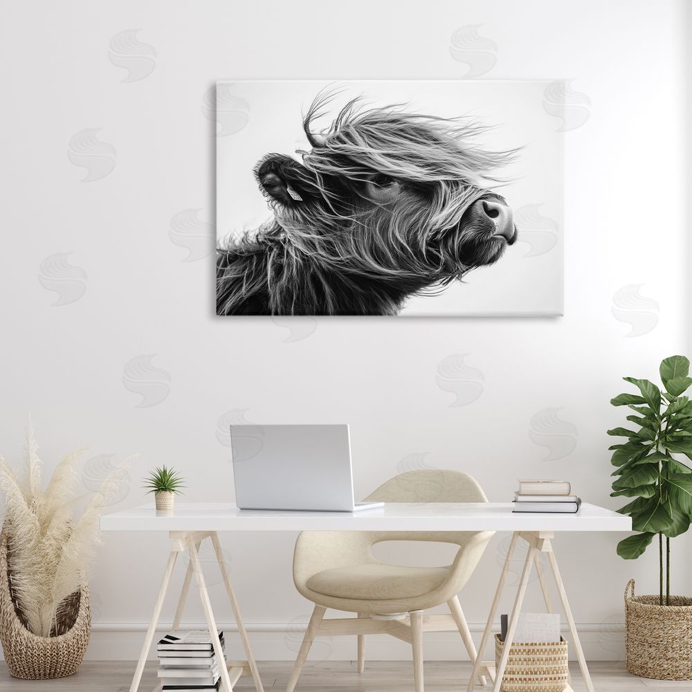 Tina LeCour Handsome Highland Portrait Stretched Canvas Wall Art in Room