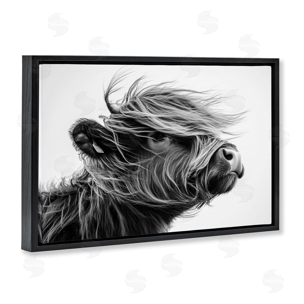 Tina LeCour Handsome Highland Portrait Black Floating Frame Canvas Wall Art