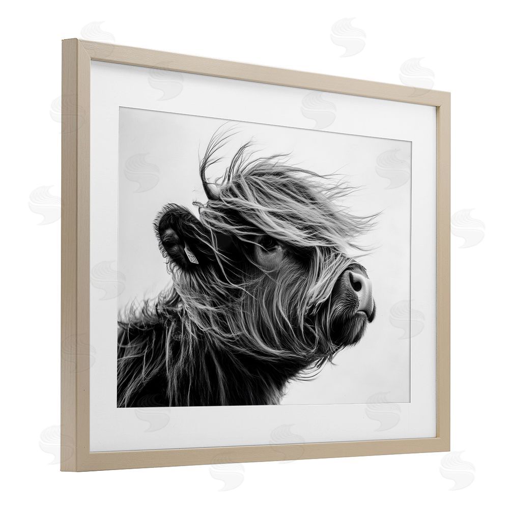 Tina LeCour Handsome Highland Portrait Brown Framed Print Under Glass with Mat Wall Art