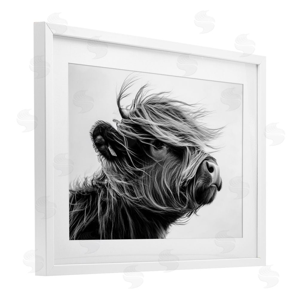 Tina LeCour Handsome Highland Portrait White Framed Print Under Glass with Mat Wall Art