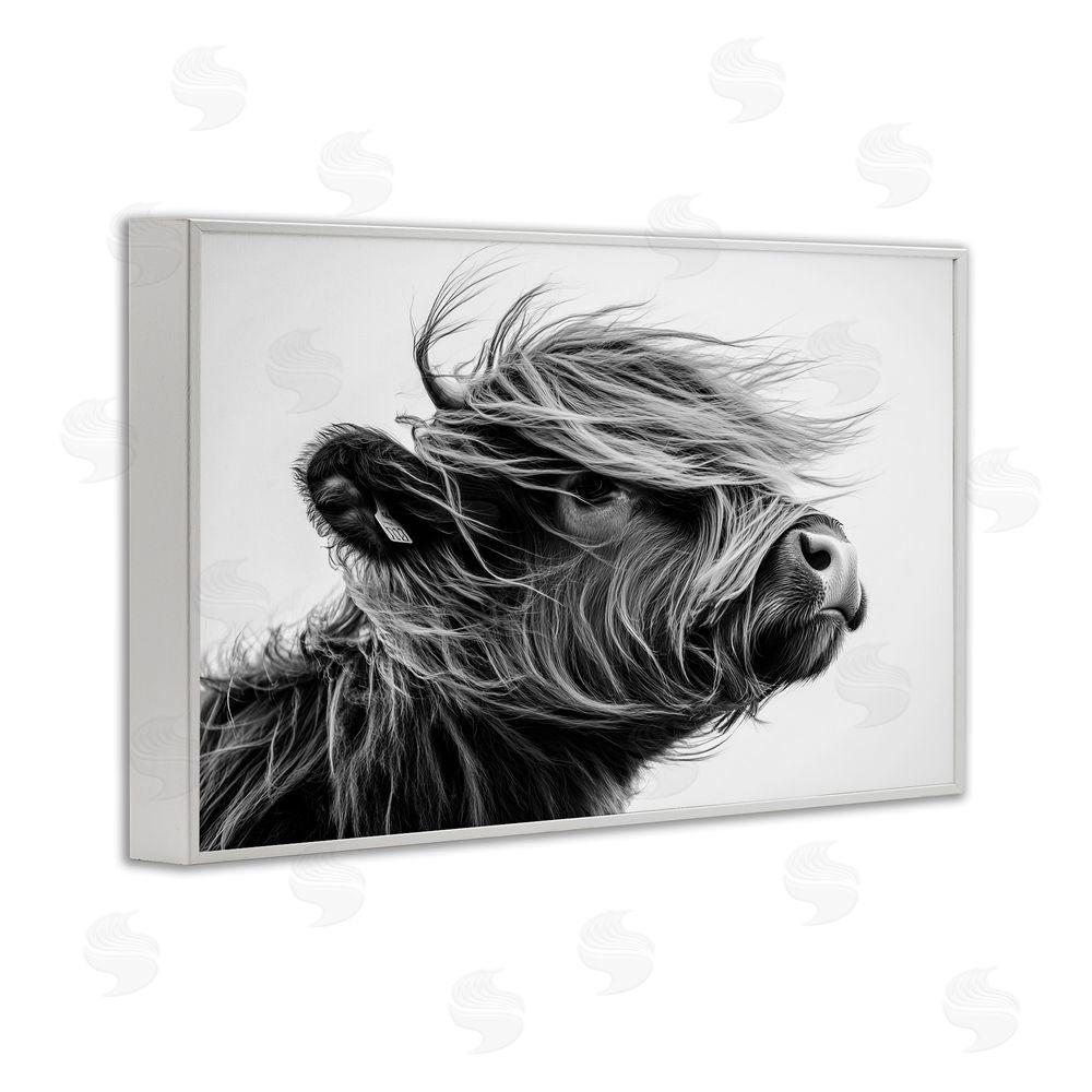 Tina LeCour Handsome Highland Portrait White Framed Giclee Wall Art Print