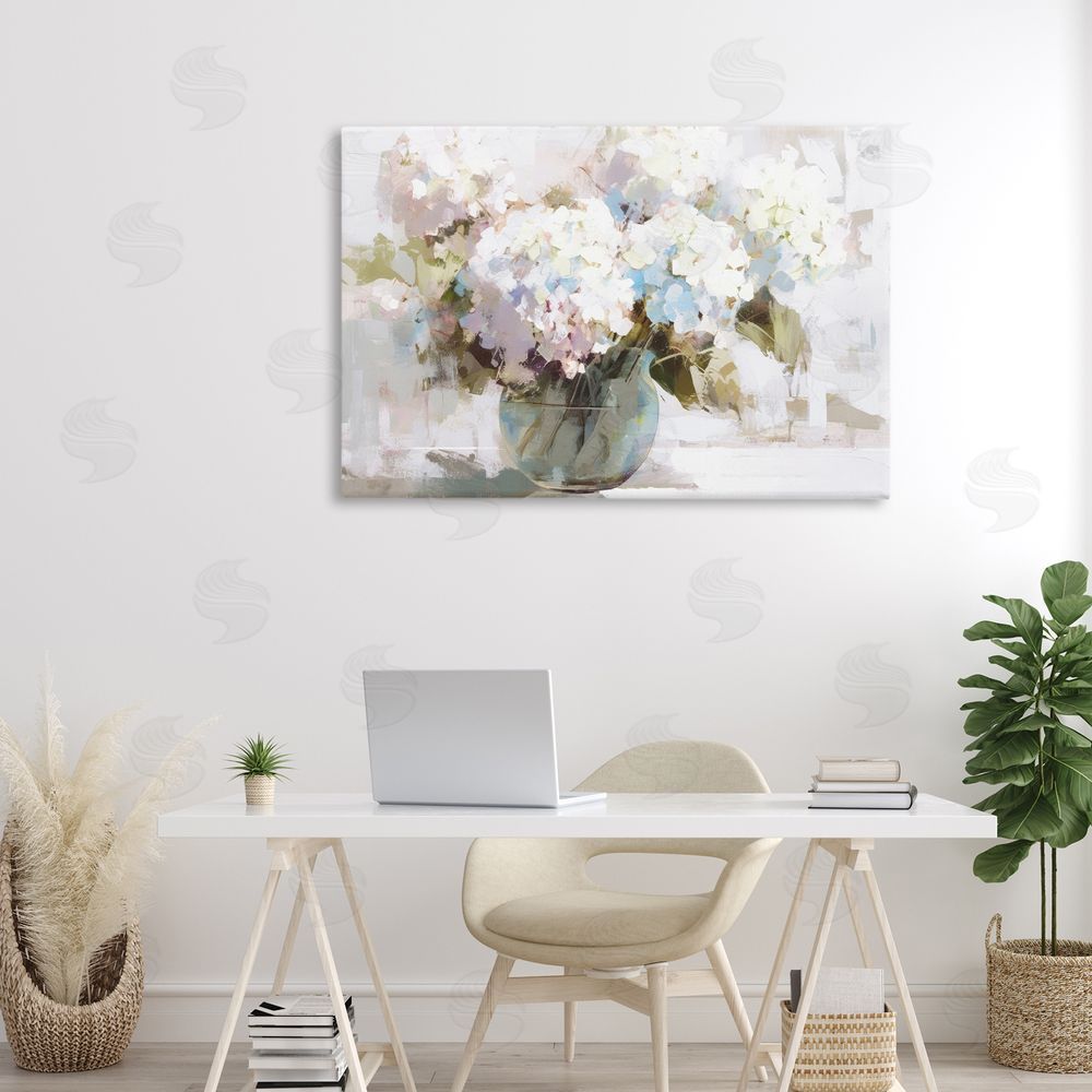 Tina LeCour Blushing Bride Garden Flowers Stretched Canvas Wall Art in Room