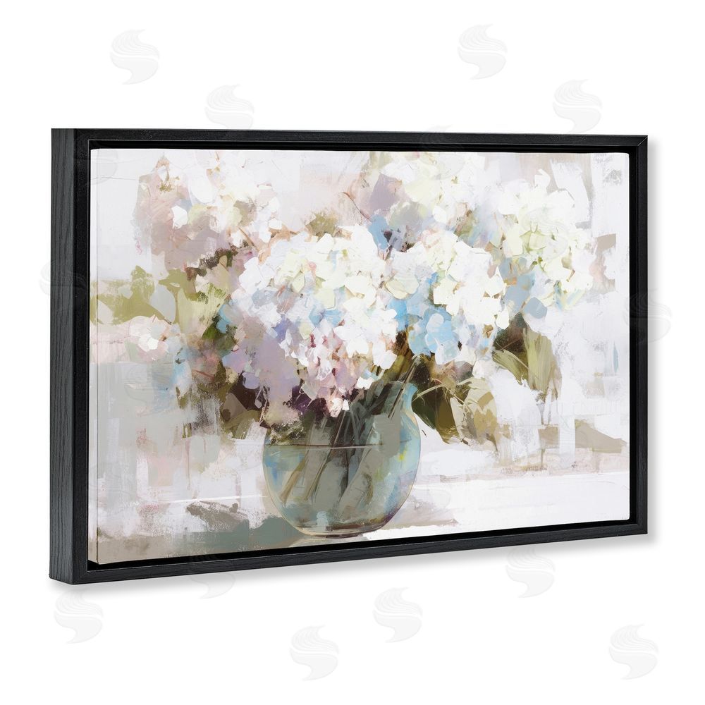 Tina LeCour Blushing Bride Garden Flowers Black Floating Frame Canvas Wall Art Print