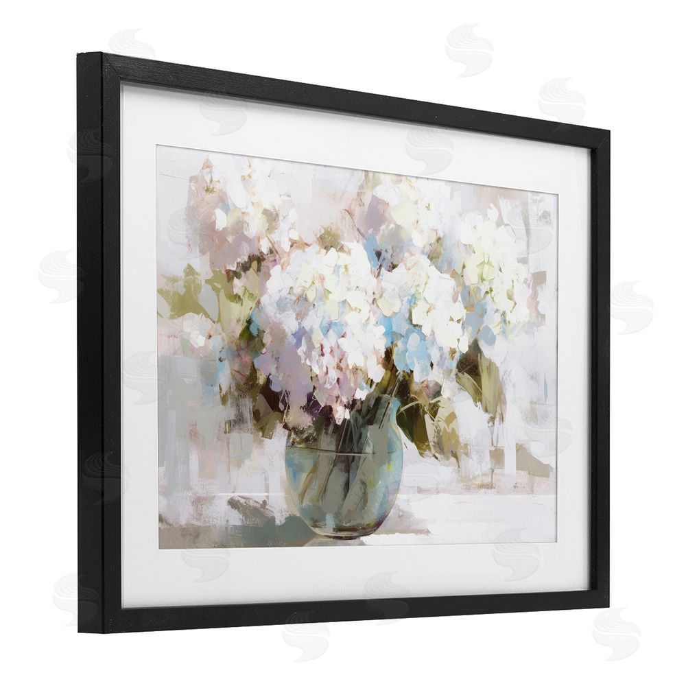 Tina LeCour Blushing Bride Garden Flowers Black Framed Print Under Glass Wall Art