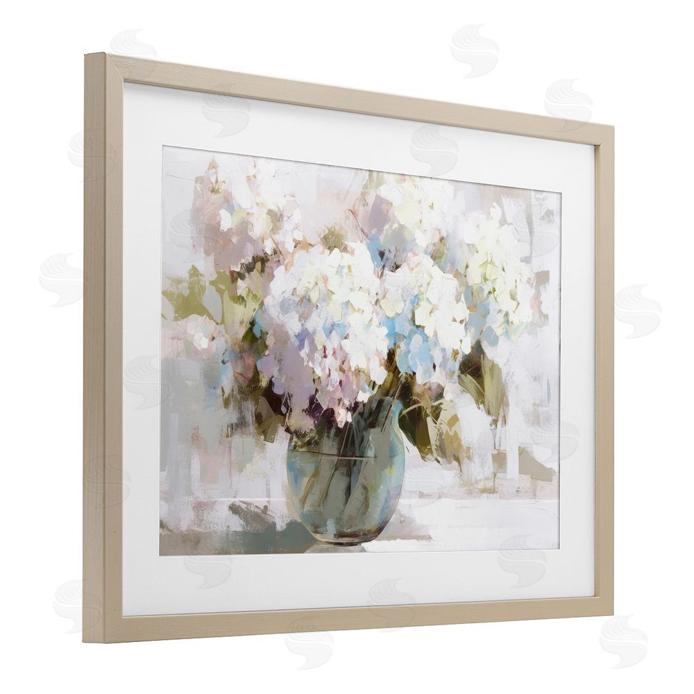 Tina LeCour Blushing Bride Garden Flowers Birch Framed Print Under Glass Wall Art