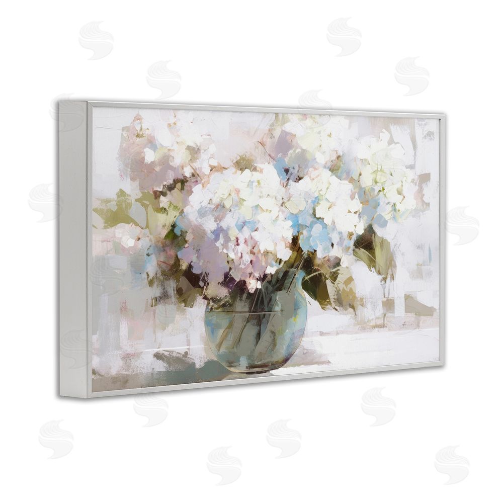 Tina LeCour Blushing Bride Garden Flowers White Framed Giclee Wall Art Print