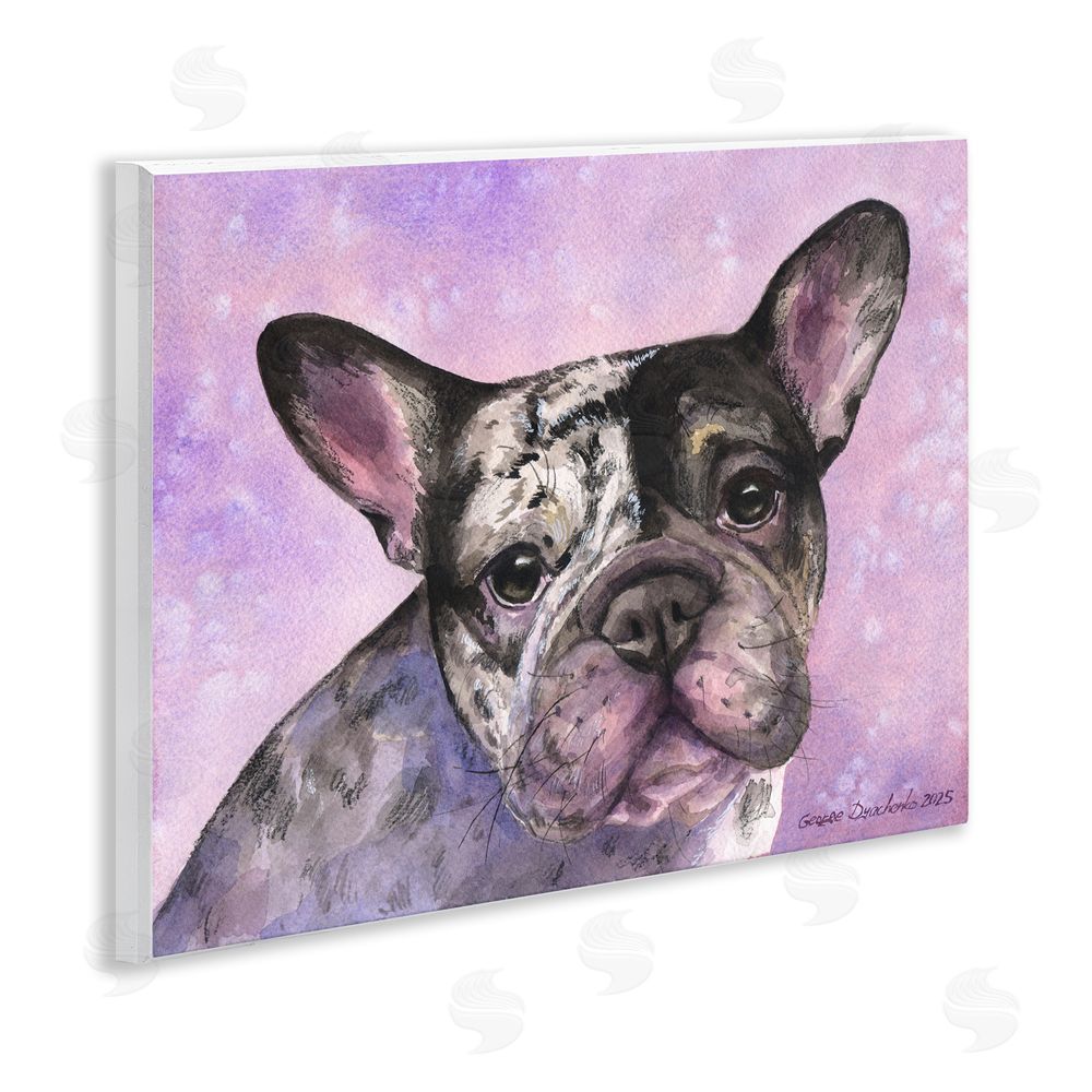 George Dyachenko Harlequin French Bulldog Wooden Wall Plaque Art Print