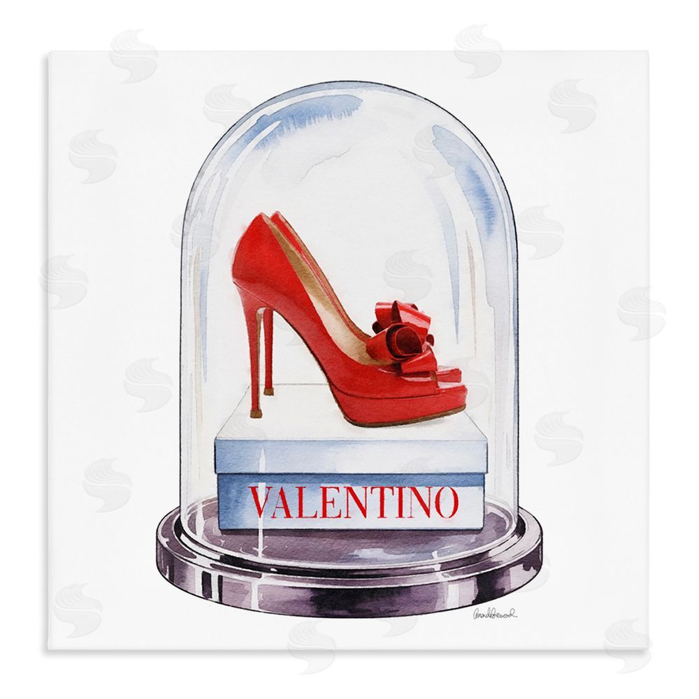 Amanda Greenwood Red Heels in Bell Jar Stretched Canvas Wall Art Print