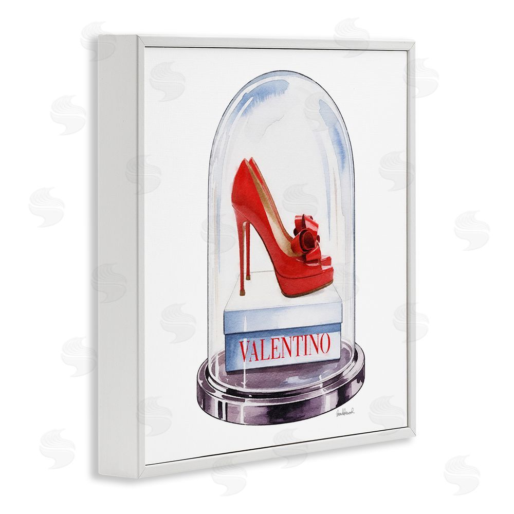Amanda Greenwood Red Heels in Bell Jar White Framed Giclee Wall Art Print