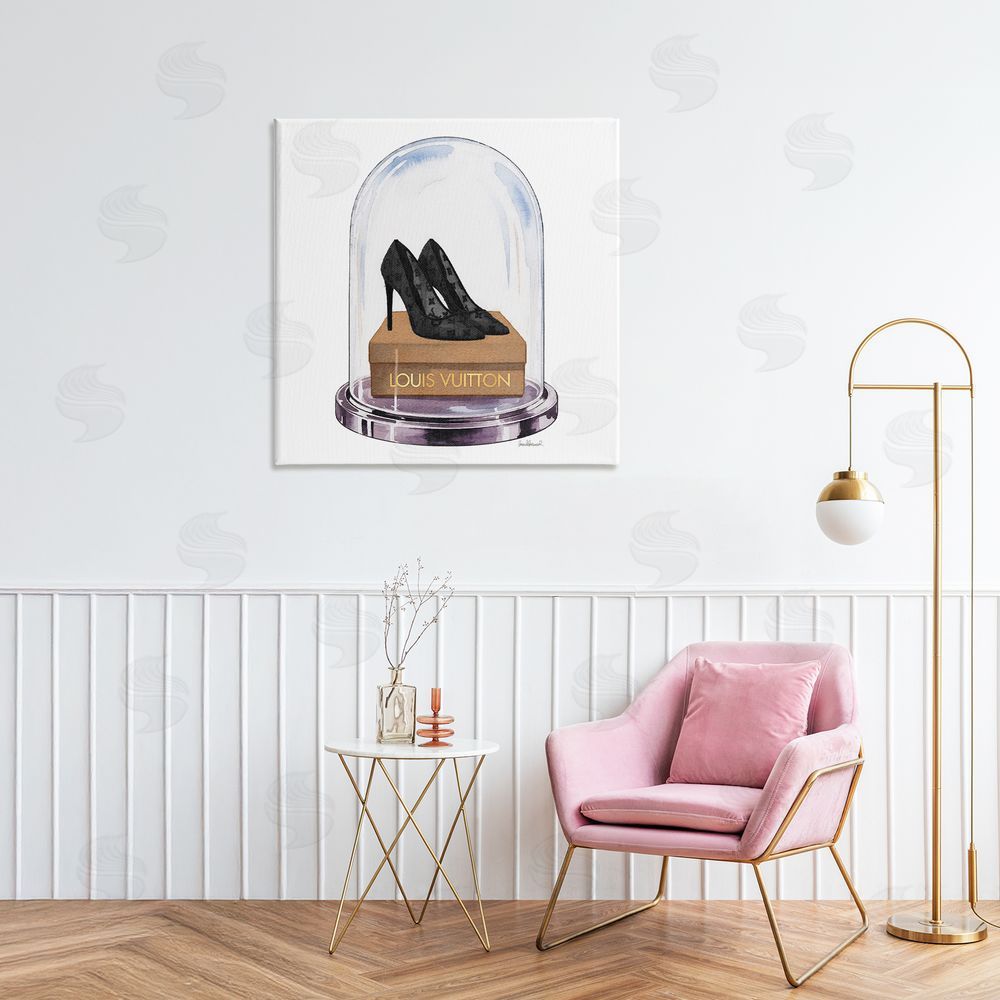 Amanda Greenwood Black Heels in Bell Jar Stretched Canvas Wall Art in Room
