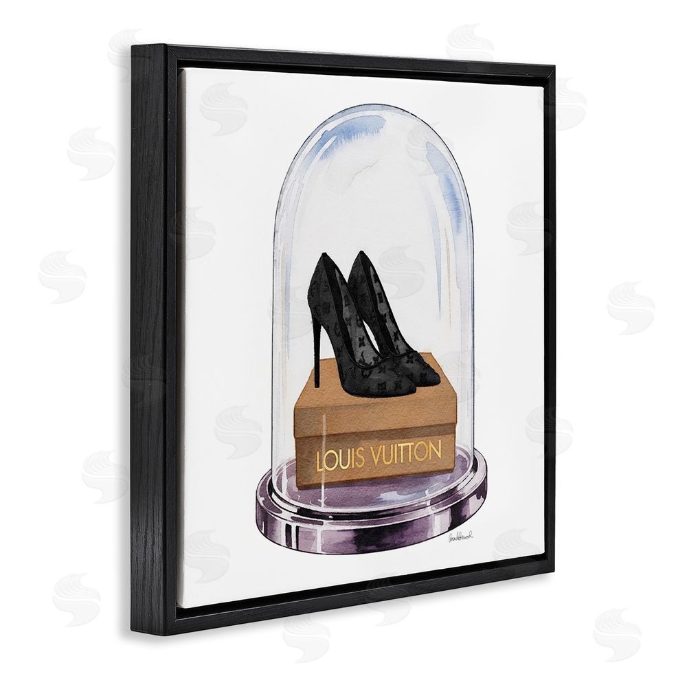 Amanda Greenwood Black Heels in Bell Jar Black Floating Frame Canvas Wall Art Print