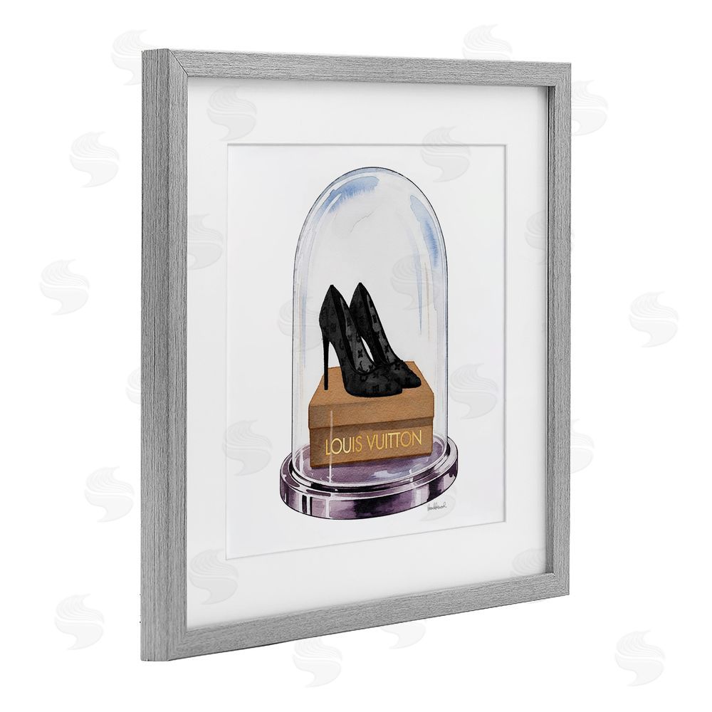 Amanda Greenwood Black Heels in Bell Jar Gray Framed Print Under Glass Wall Art