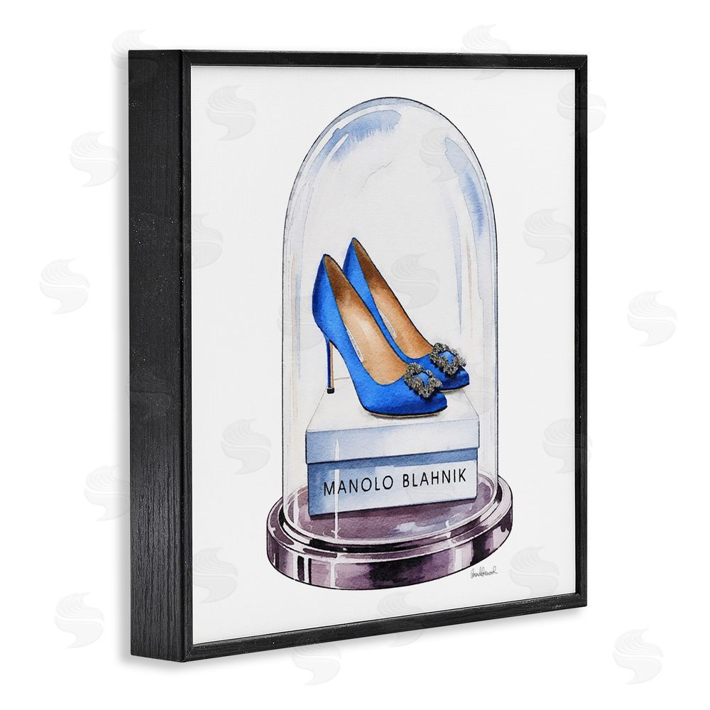 Amanda Greenwood Blue Heels in Bell Jar Black Framed Giclee Wall Art Print