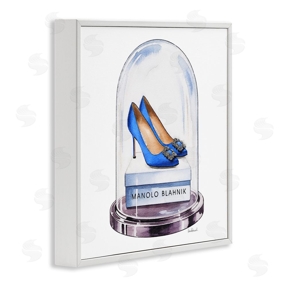 Amanda Greenwood Blue Heels in Bell Jar White Framed Giclee Wall Art Print