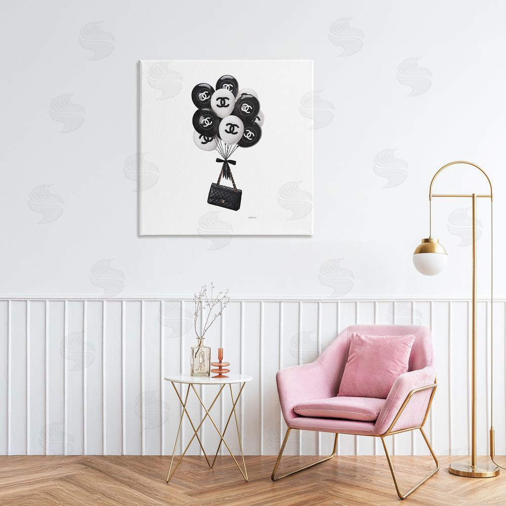 Amanda Greenwood Chic Balloons & Purse Stretched Canvas Wall Art in Room