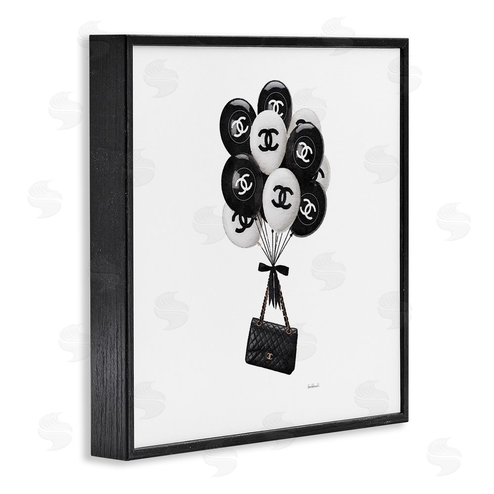 Amanda Greenwood Chic Balloons & Purse Black Framed Giclee Wall Art Print