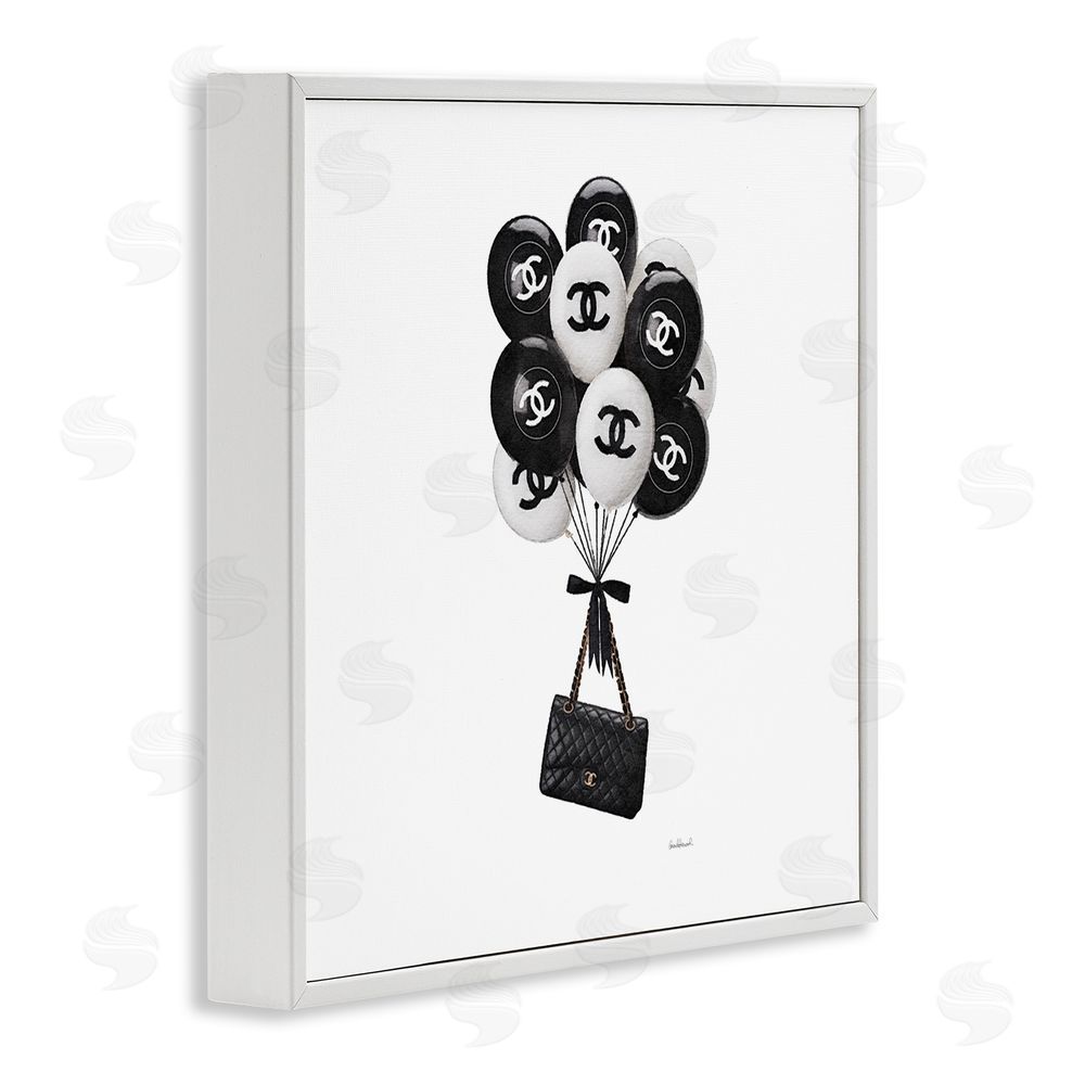 Amanda Greenwood Chic Balloons & Purse White Framed Giclee Wall Art Print