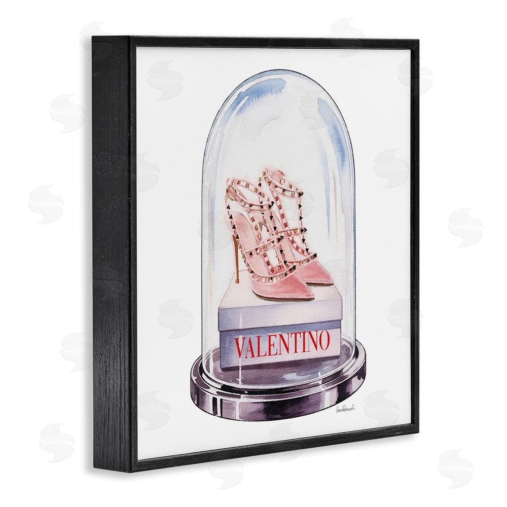 Amanda Greenwood Pink Heels in Bell Jar Black Framed Giclee Wall Art Print