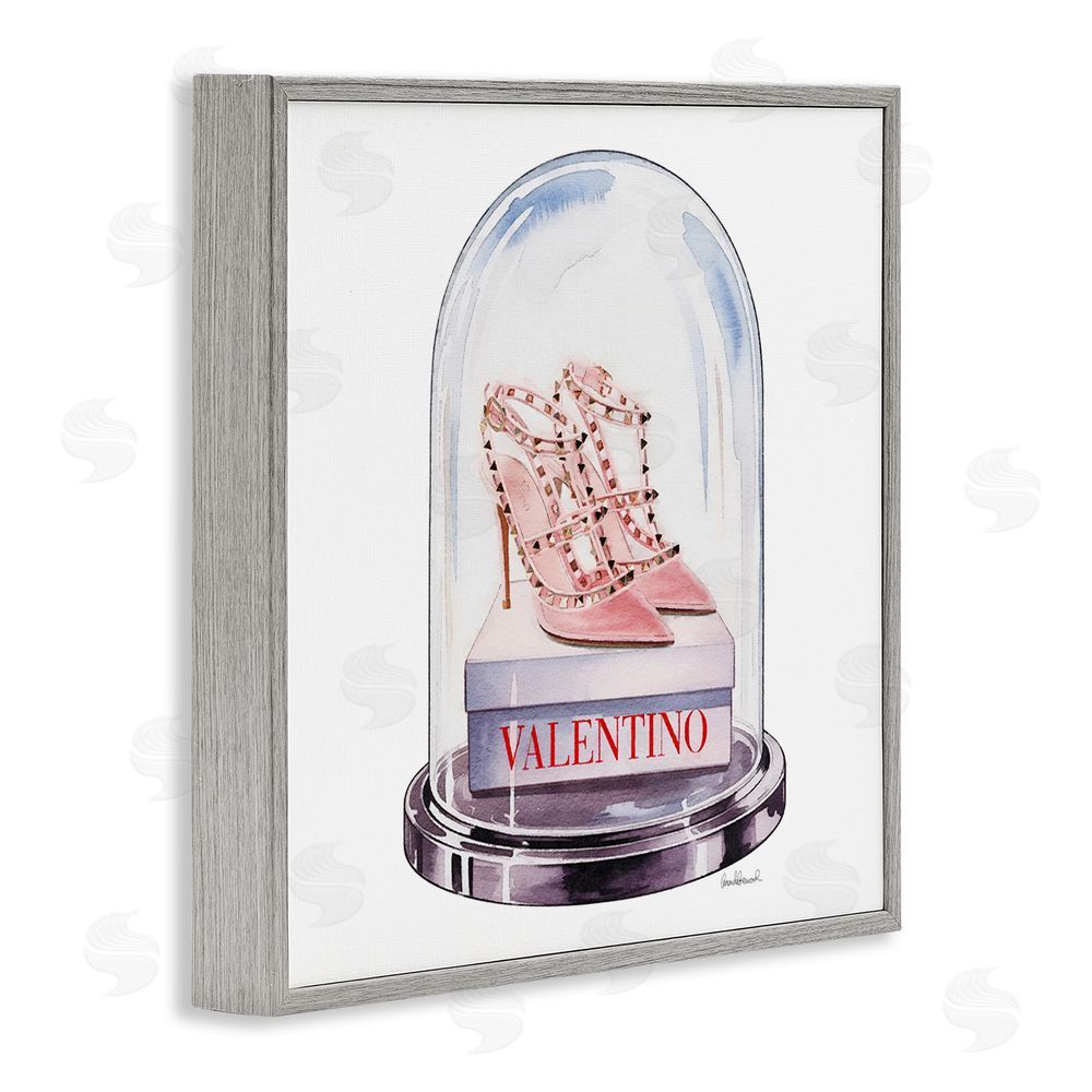 Amanda Greenwood Pink Heels in Bell Jar Gray Framed Giclee Wall Art Print