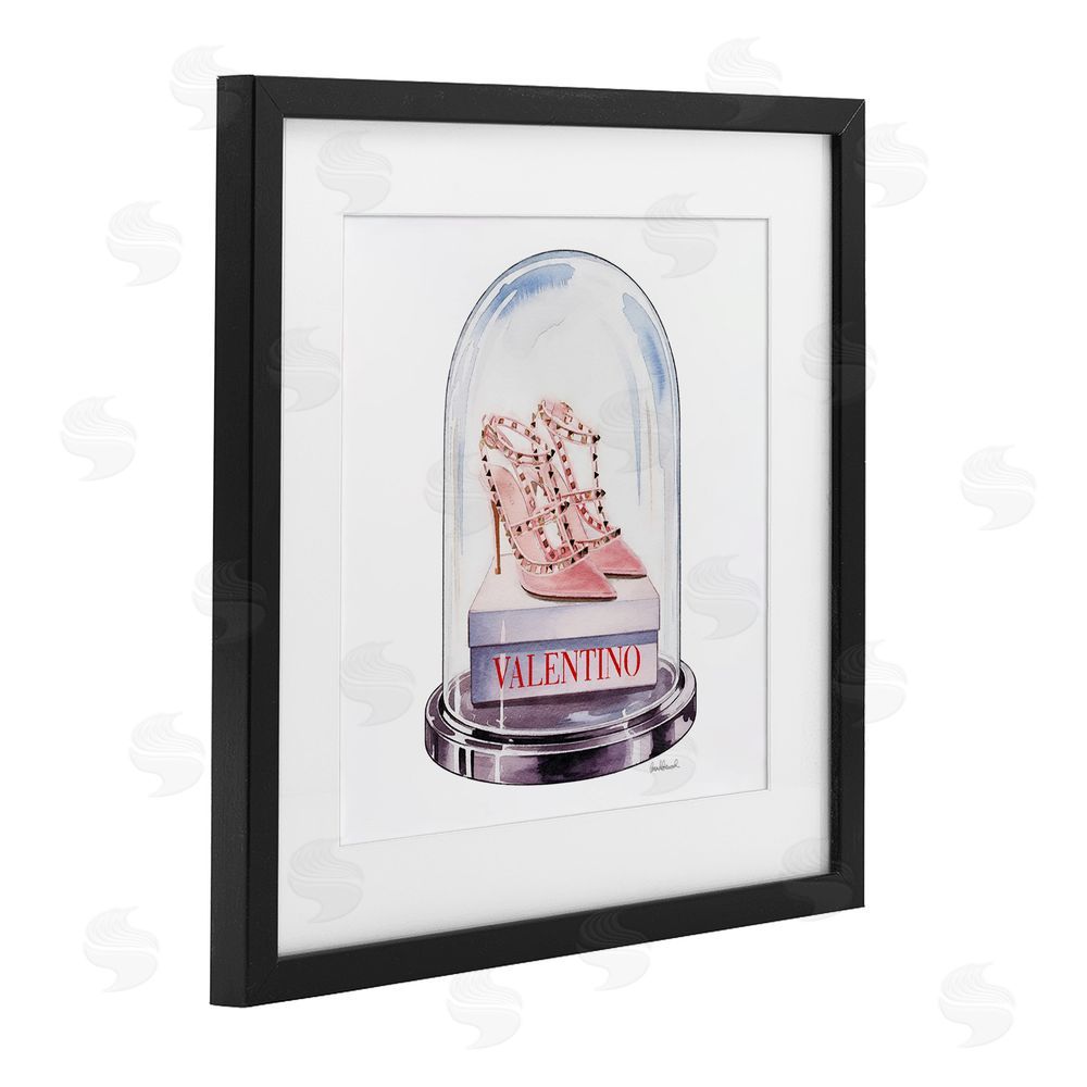 Amanda Greenwood Pink Heels in Bell Jar Black Framed Print Under Glass Wall Art