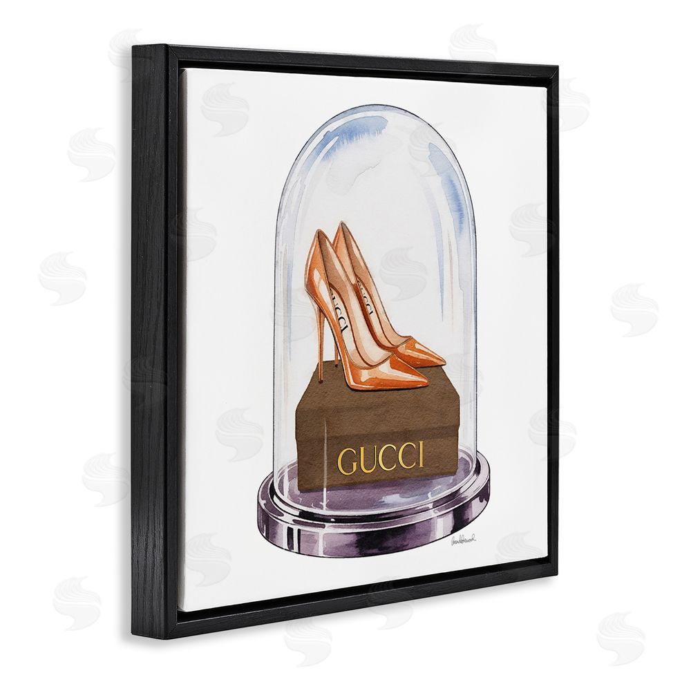 Amanda Greenwood Satin Heels in Bell Jar Black Floating Frame Canvas Wall Art Print